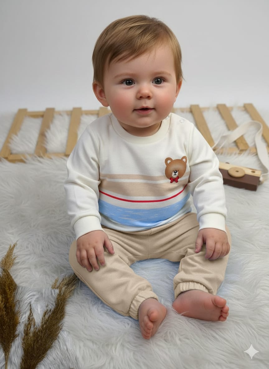 1875 PAPYONLU AYICIK MEVSLİMİK TAKIM - Mavi / 3 Yaş