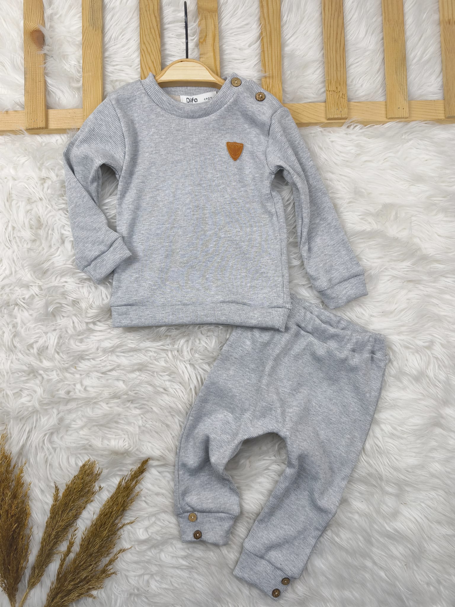 1959 DİFAS DÜZ RENK ATMALI TAKIM  - Pembe / 3-4 yaş