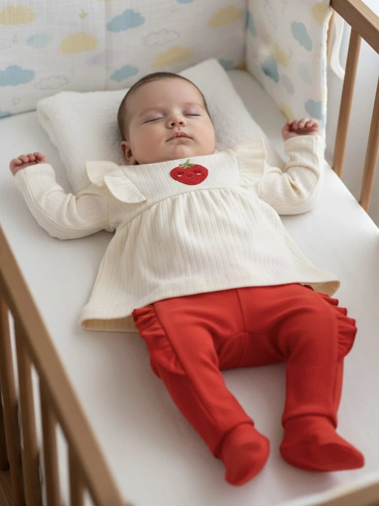 1952 ÇİLEK PUNCH NAKIŞLI FIRFIRLI TAKIM - 0-3 Ay