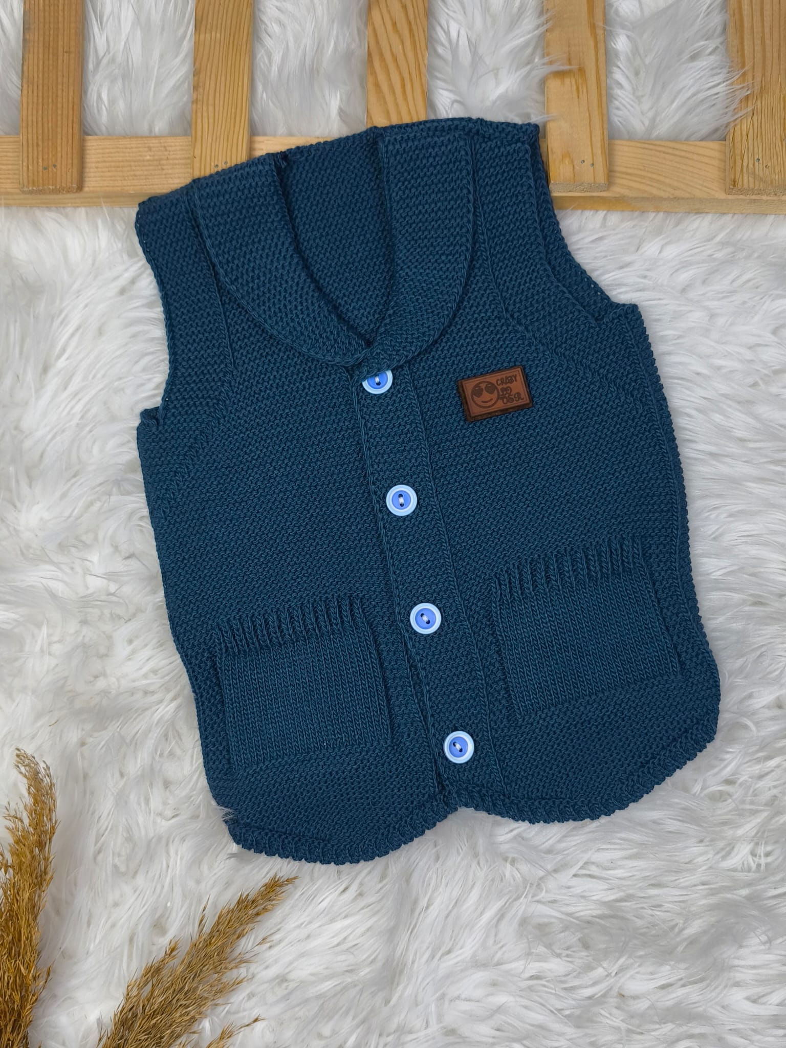 2579 ARMALI TRİKO YELEK - Lacivert / 1 Yaş