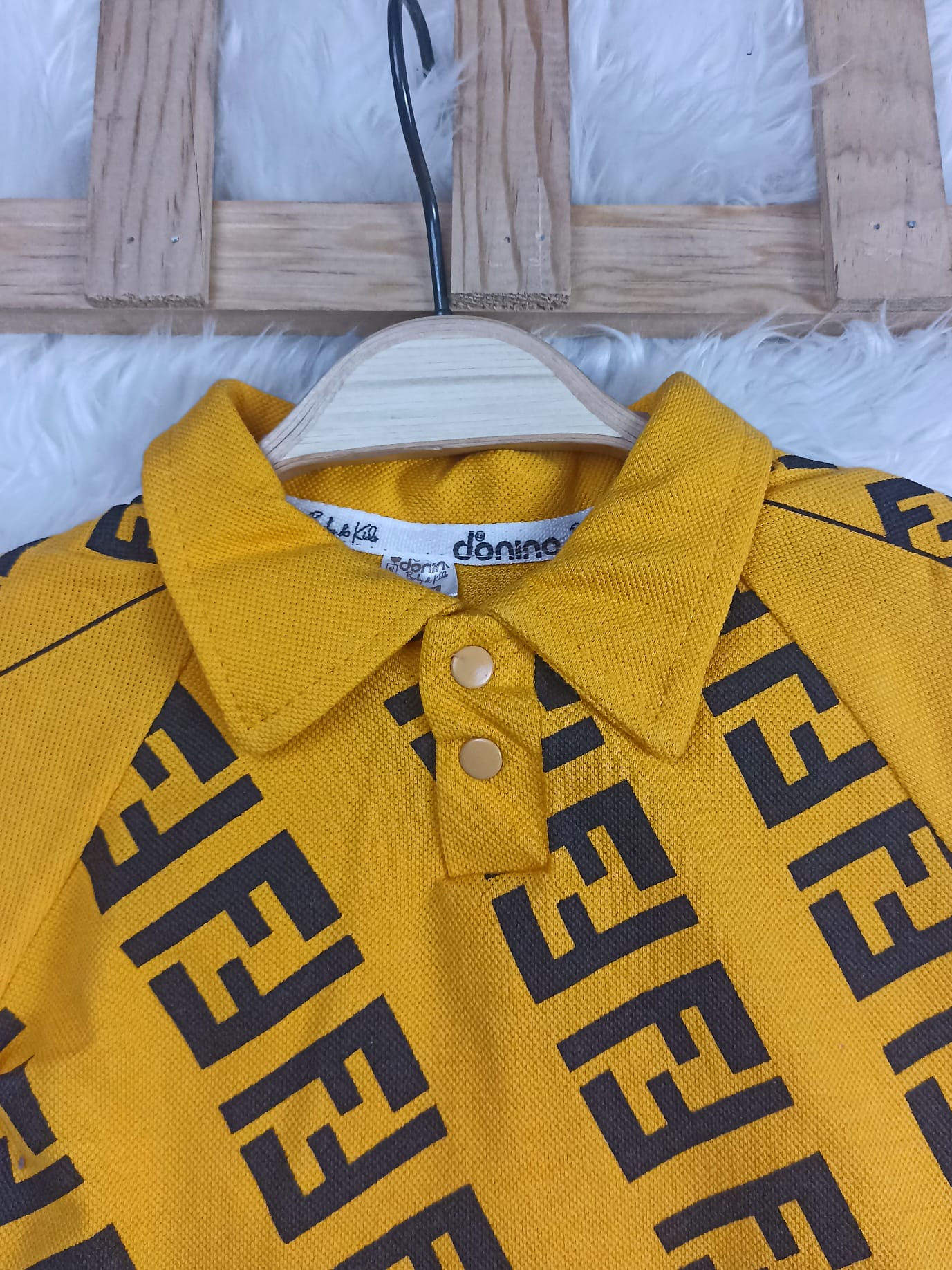 1305 POLO YAKA LACOST KUMAŞ TAKIM - Sarı / 12-18 Ay