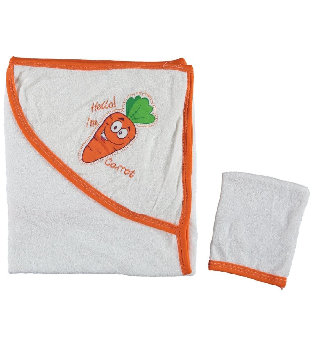 389043 HAVUÇ NAKIŞLI BEBE BANYO HAVLU  - Default Title