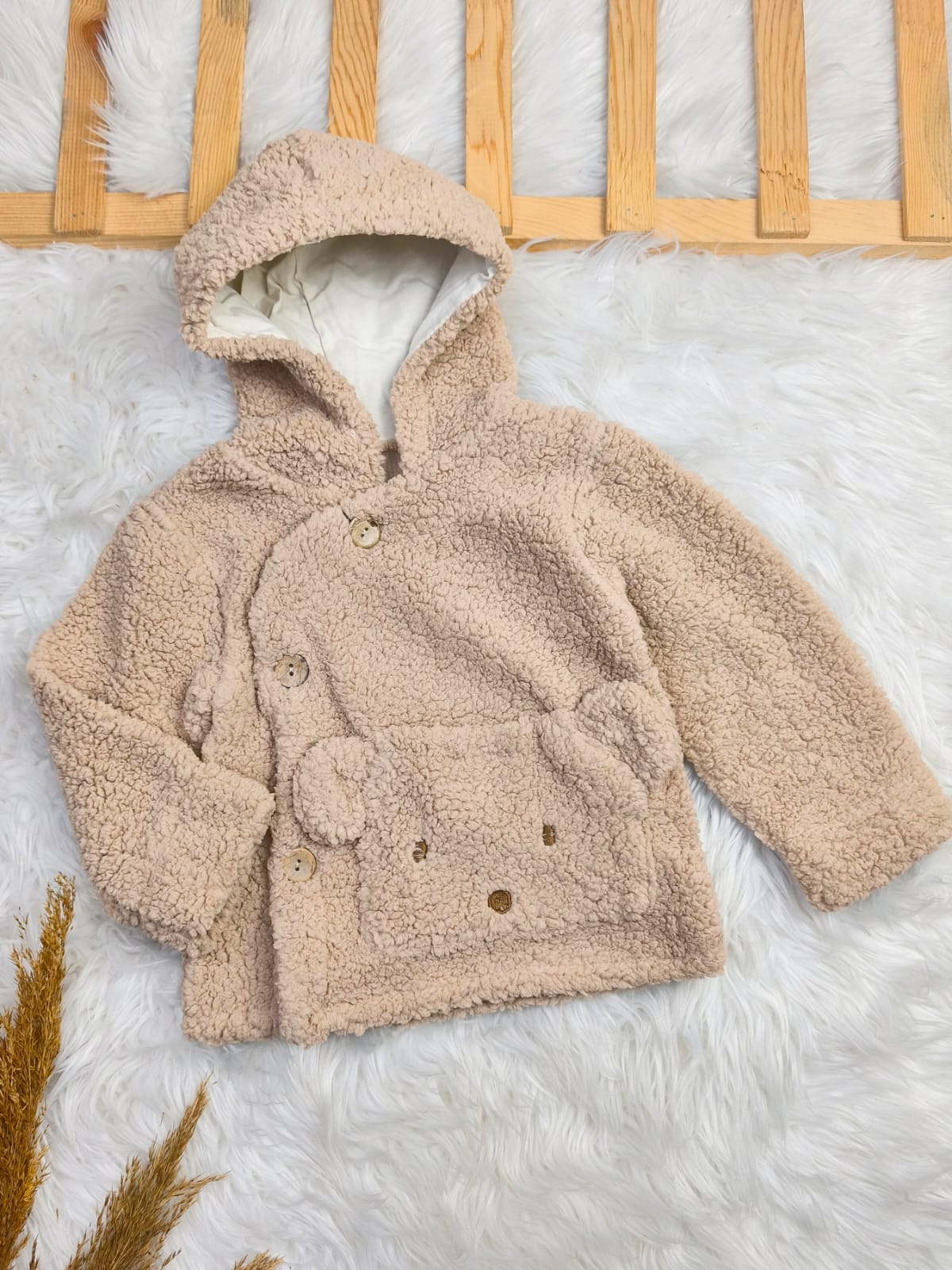 2588 AYICIK CEPLİ KULAKLI KUZU WELSOFT MONT  - Lacivert / 2 Yaş