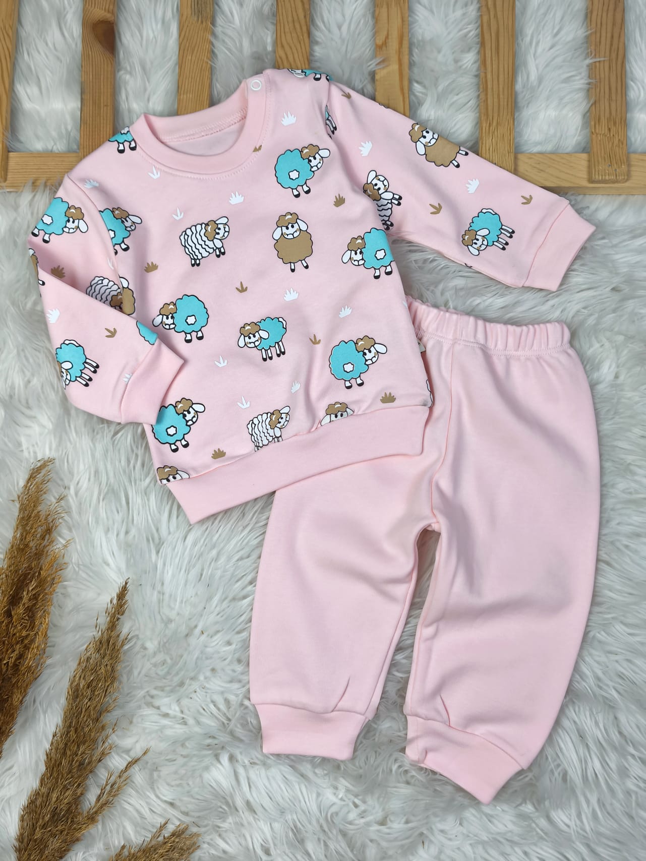 1863 KIZ BEBEK KUZUCUK MEVSİMLİK TAKIM - Pembe / 6-9 Ay