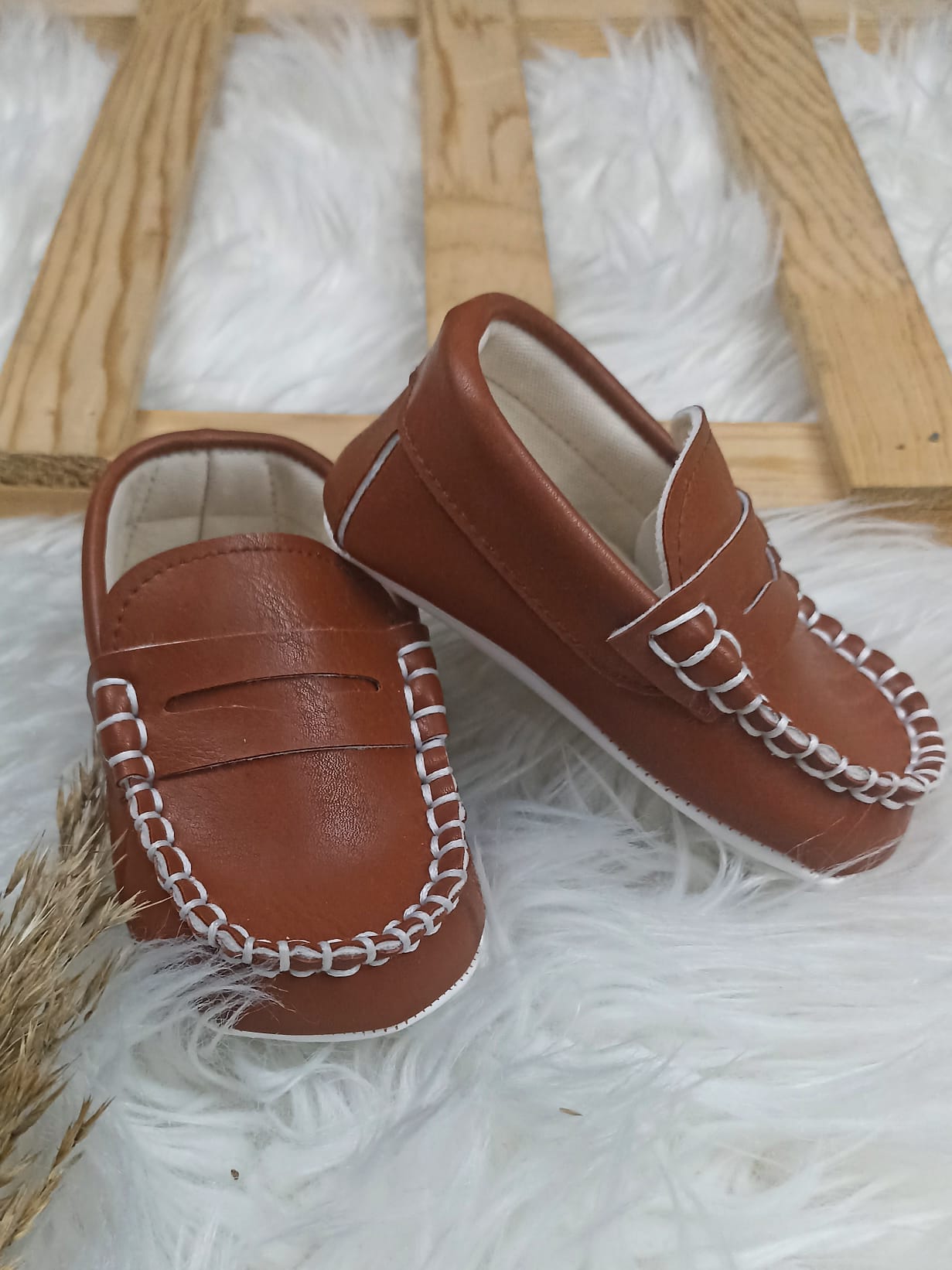 7027 ERKEK BEBEK LÜX PATİK AYAKKABI  - Beyaz / 19