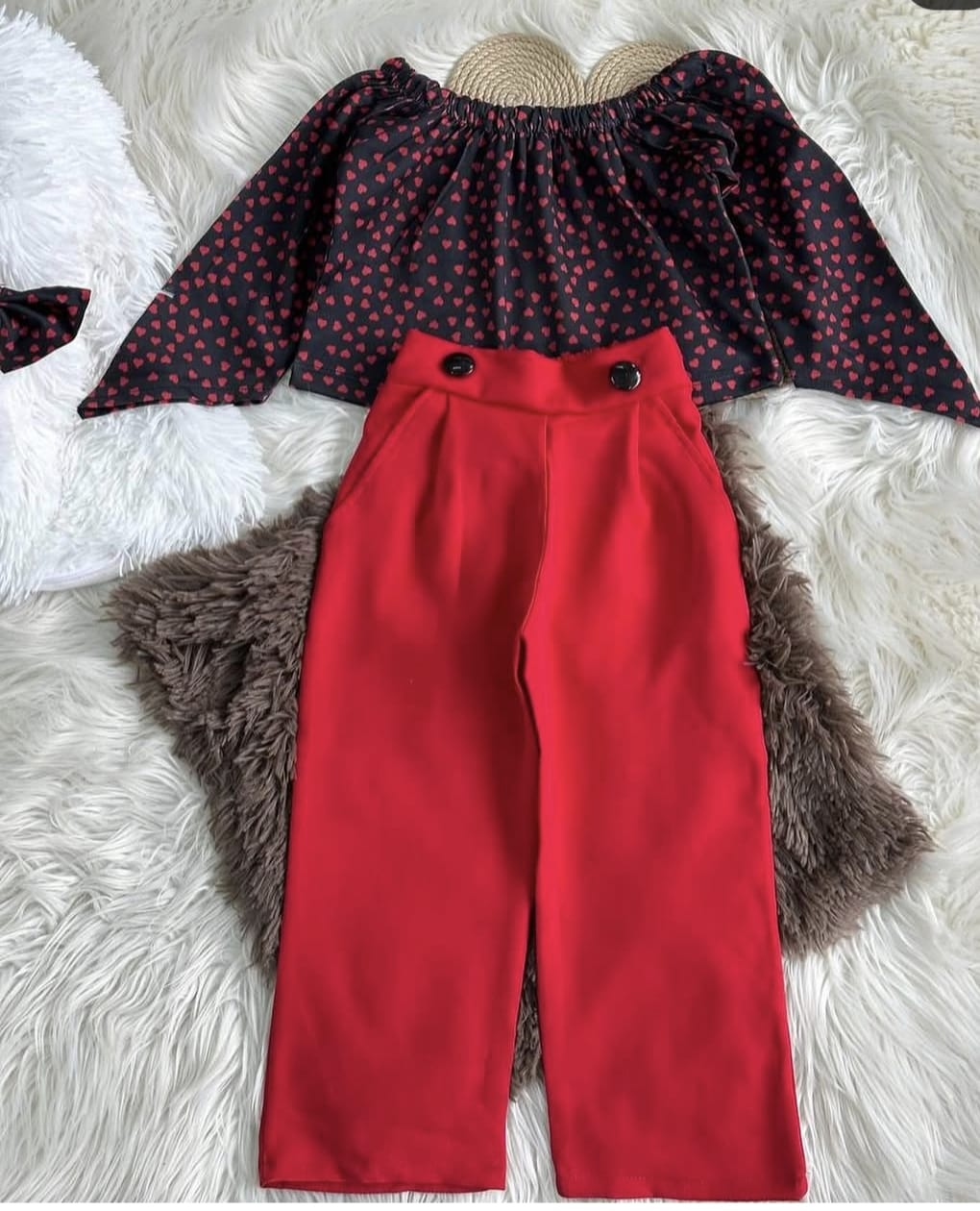 9063 ZARA KIRMIZI KALPLİ TAÇLI TAKIM  - 3-4 yaş