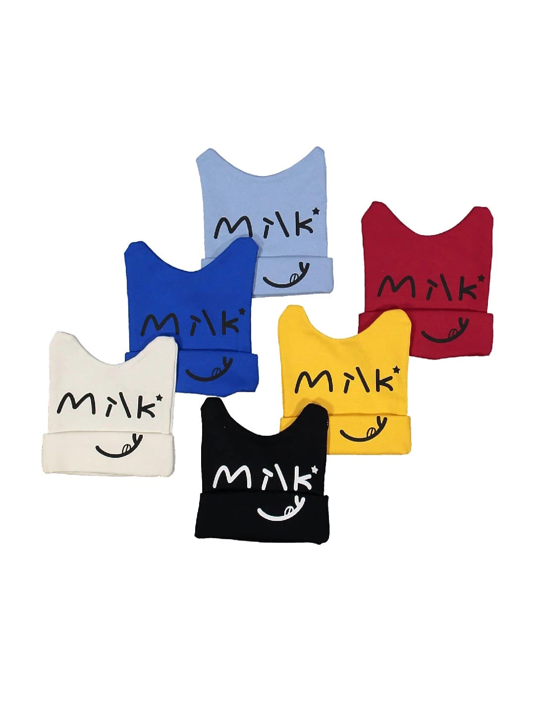 MİLK YAZILI ERKEK BEBEK PENYE BERE  - Mavi