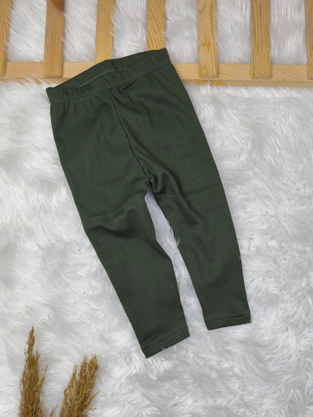 1067 RİBANA FİTİLLİ  PENYE TAYT  - Yeşil / 1 Yaş