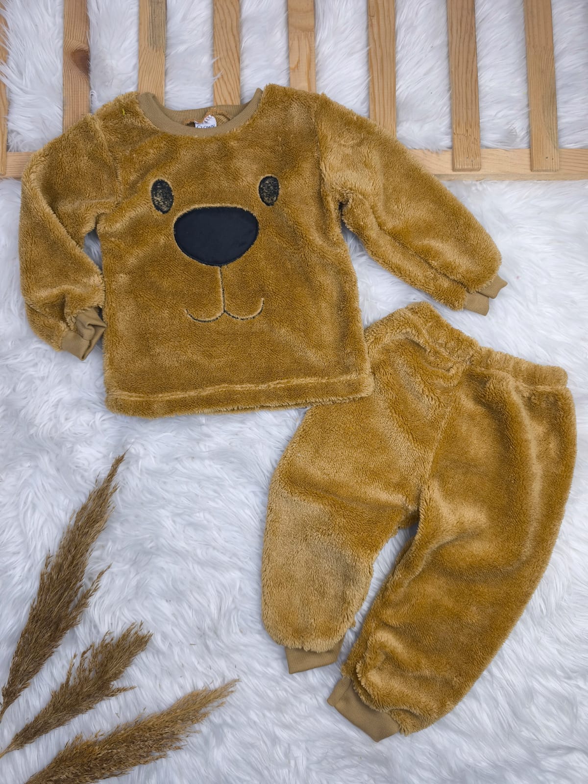 1907 SEVİMLİ AYI NAKIŞLI WELSOFT TAKIM  - Kahve / 1 Yaş