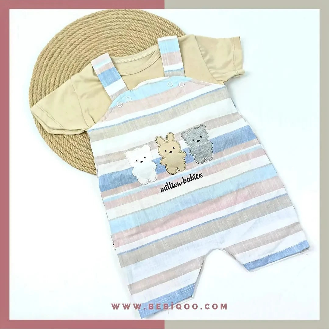 TLM-8101 Çizgili Slopet Tulum  - Bordo / 6-9