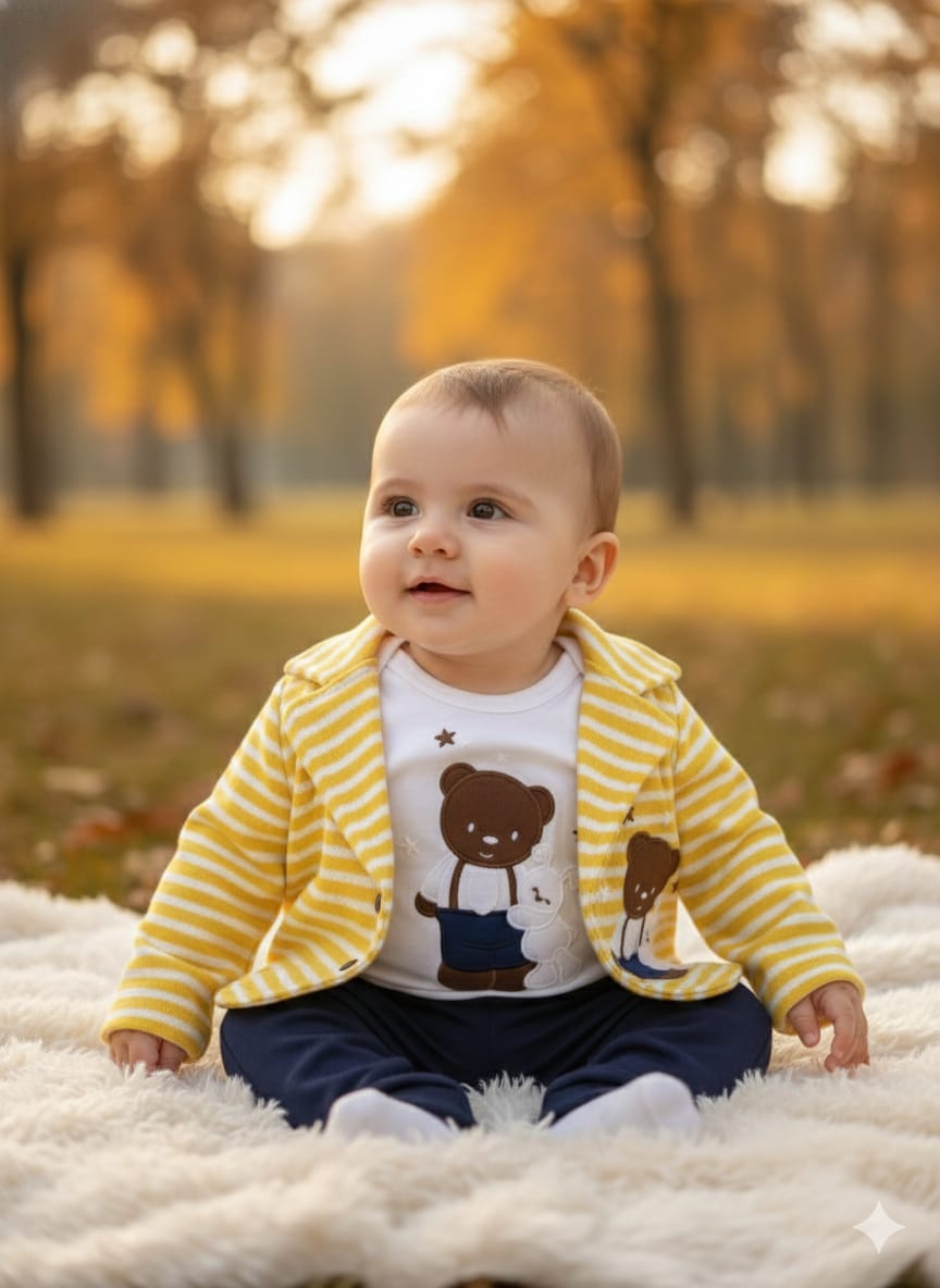 1933 ÇİZGİLİ TRİKO CEKETLİ 3'LÜ TAKIM