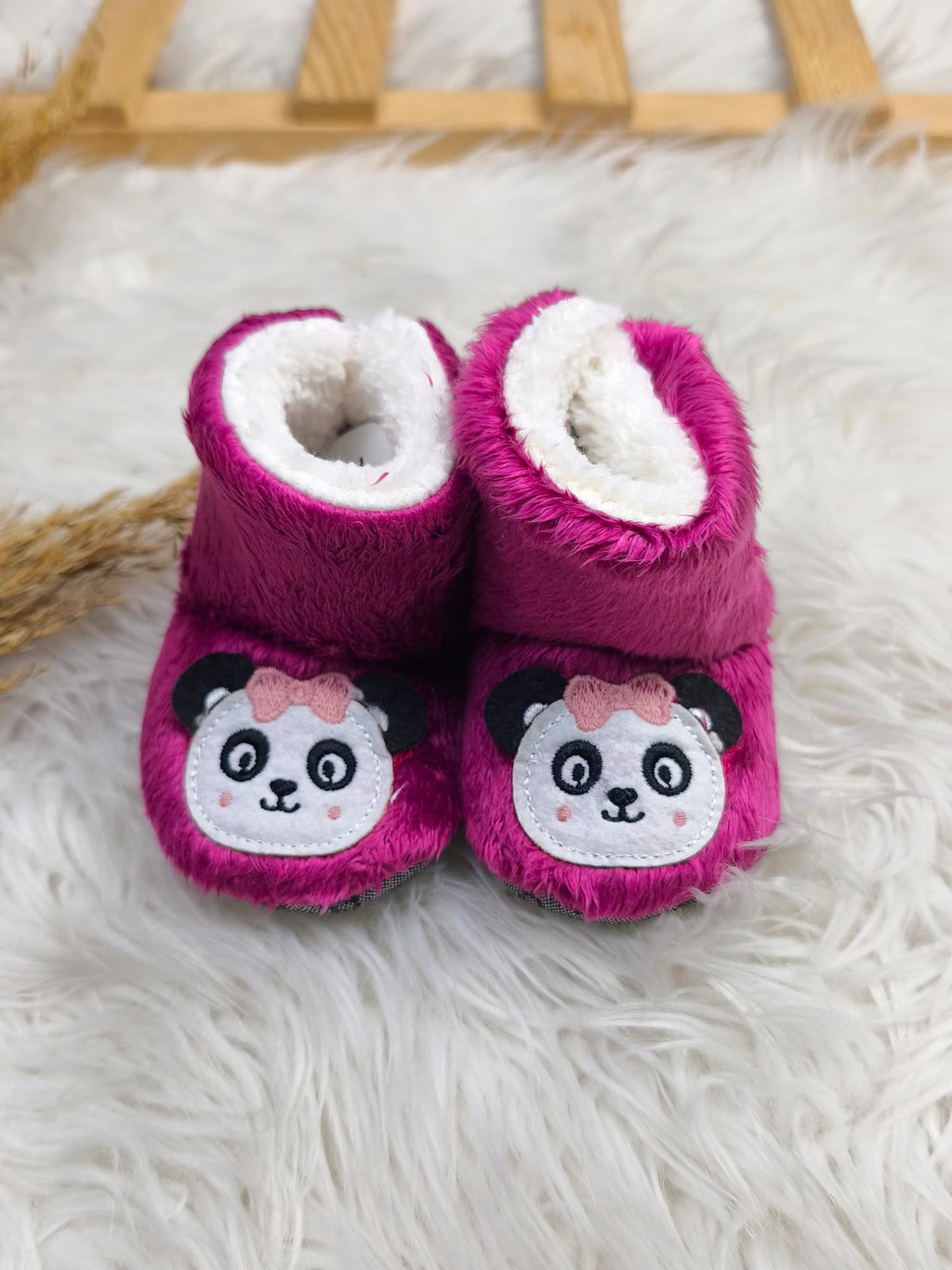 7031 PANDA NAKIŞ KIZ BEBEK PANDUF  - 18-19