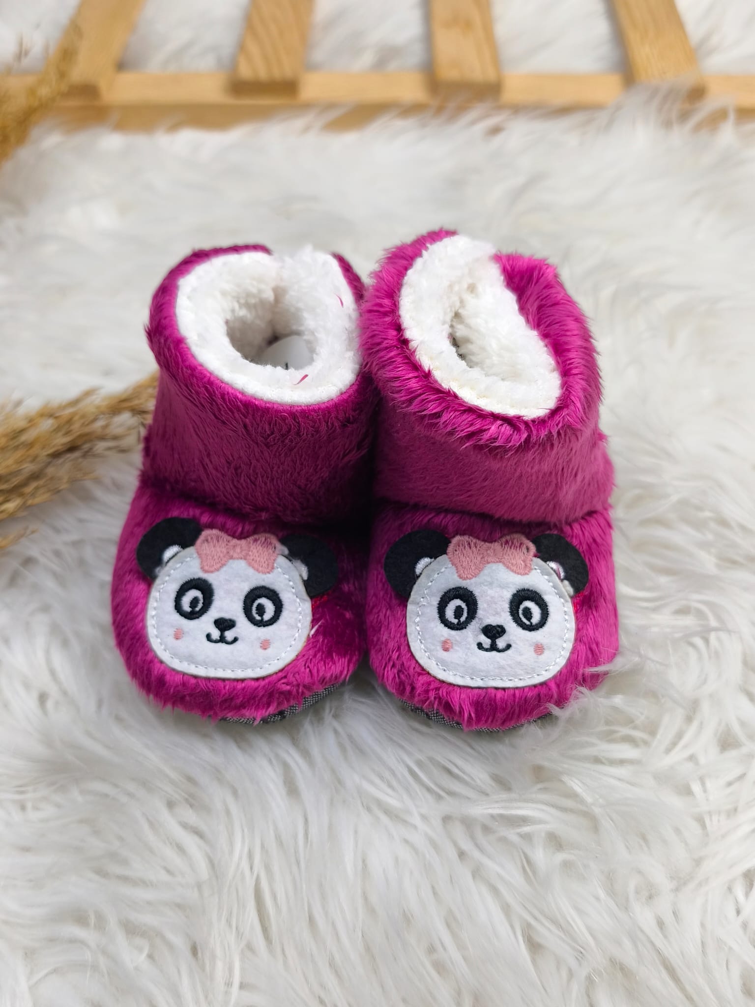 7031 PANDA NAKIŞ KIZ BEBEK PANDUF  - 18-19