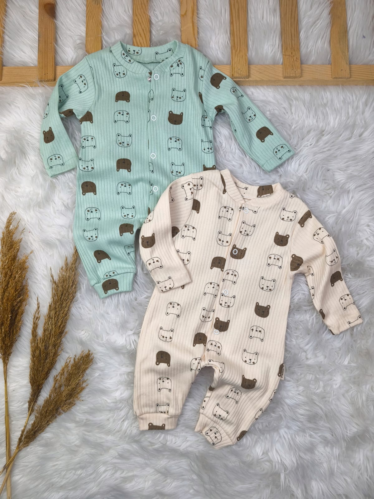 8106 KEDİCİK FAKA MODEL 2'Lİ PENYE TULUM SETİ - Mavi / 3-6 Ay