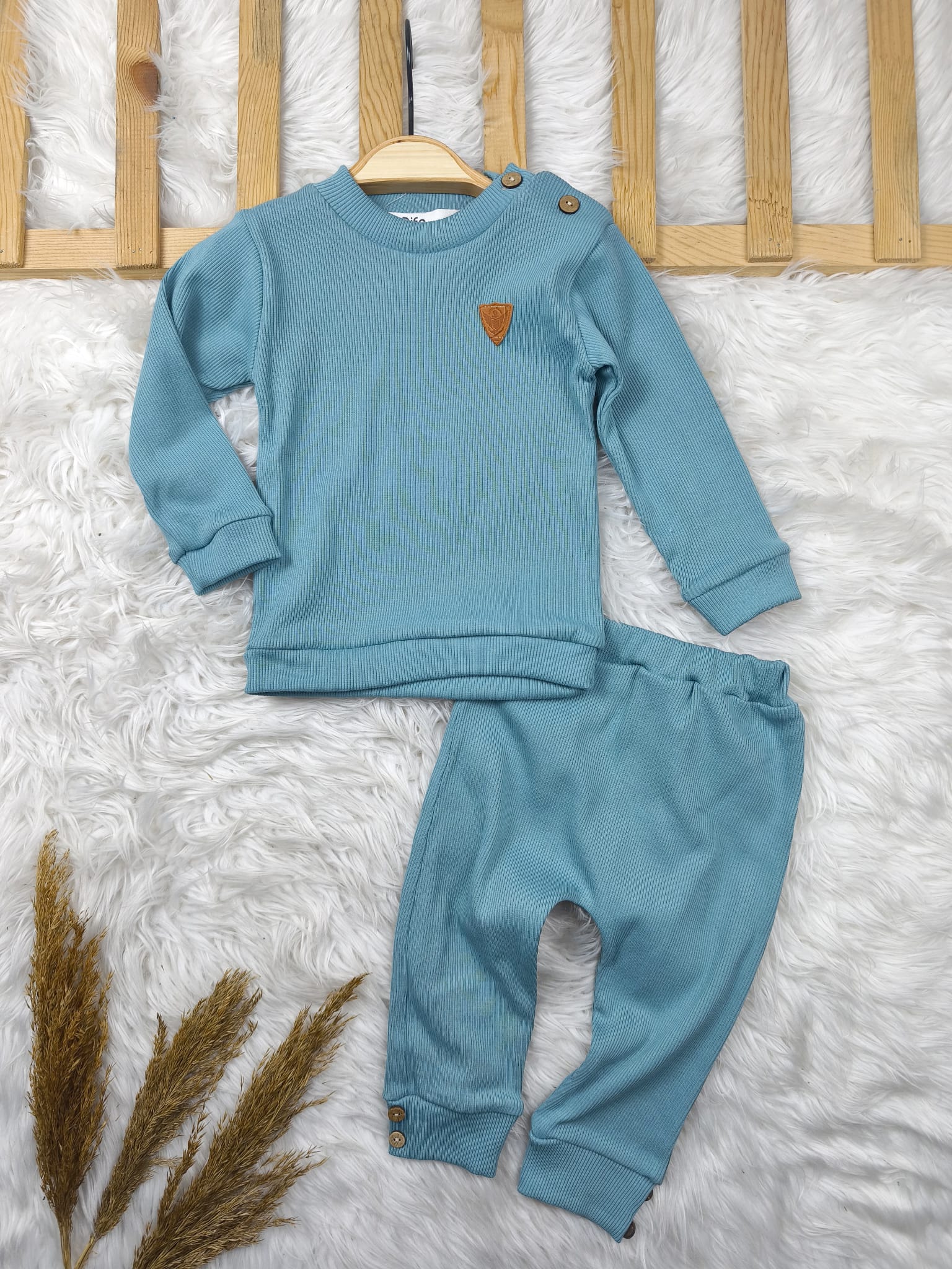 1959 DİFAS DÜZ RENK ATMALI TAKIM  - bej / 2-3 Yaş