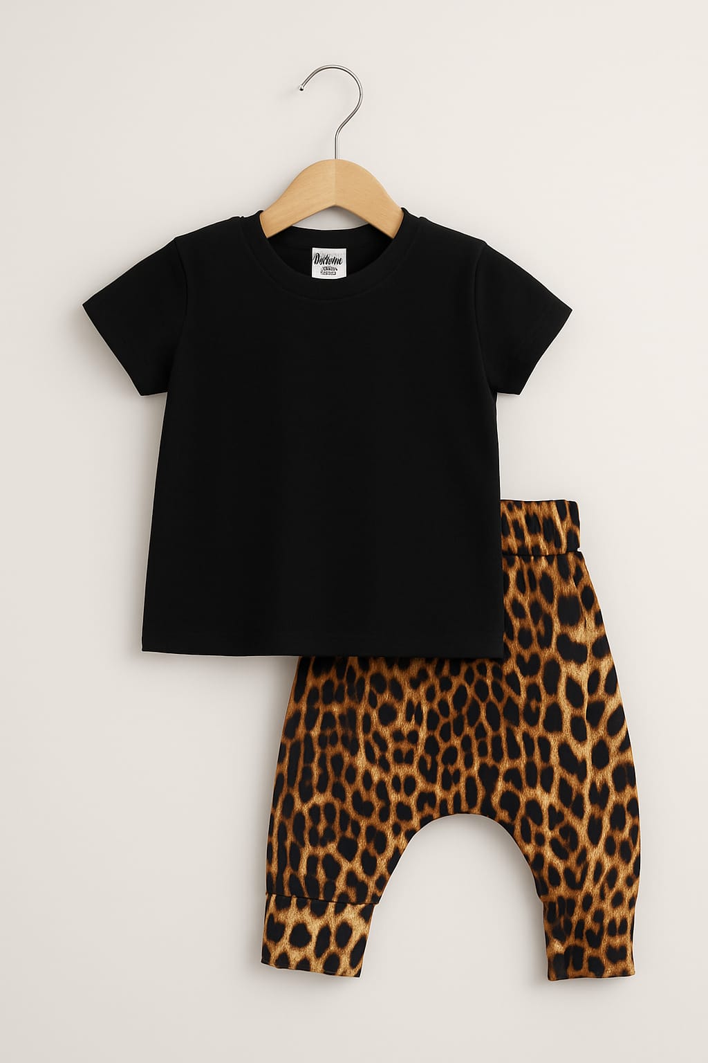 10388 LEOPAR DESEN ŞALVAR TAKIM  - Beyaz / 4 Yaş