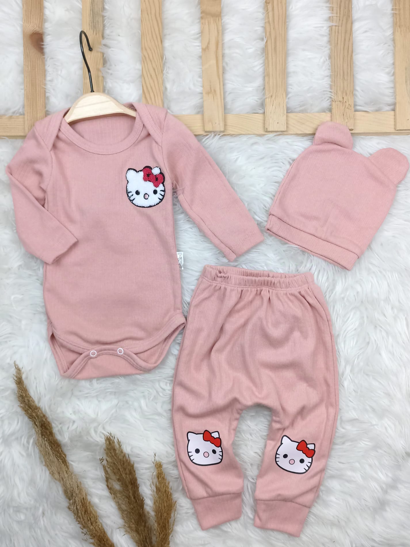 1837 HELLO KİTTY BADY'Lİ TAKIM - Pembe / 6-9 Ay