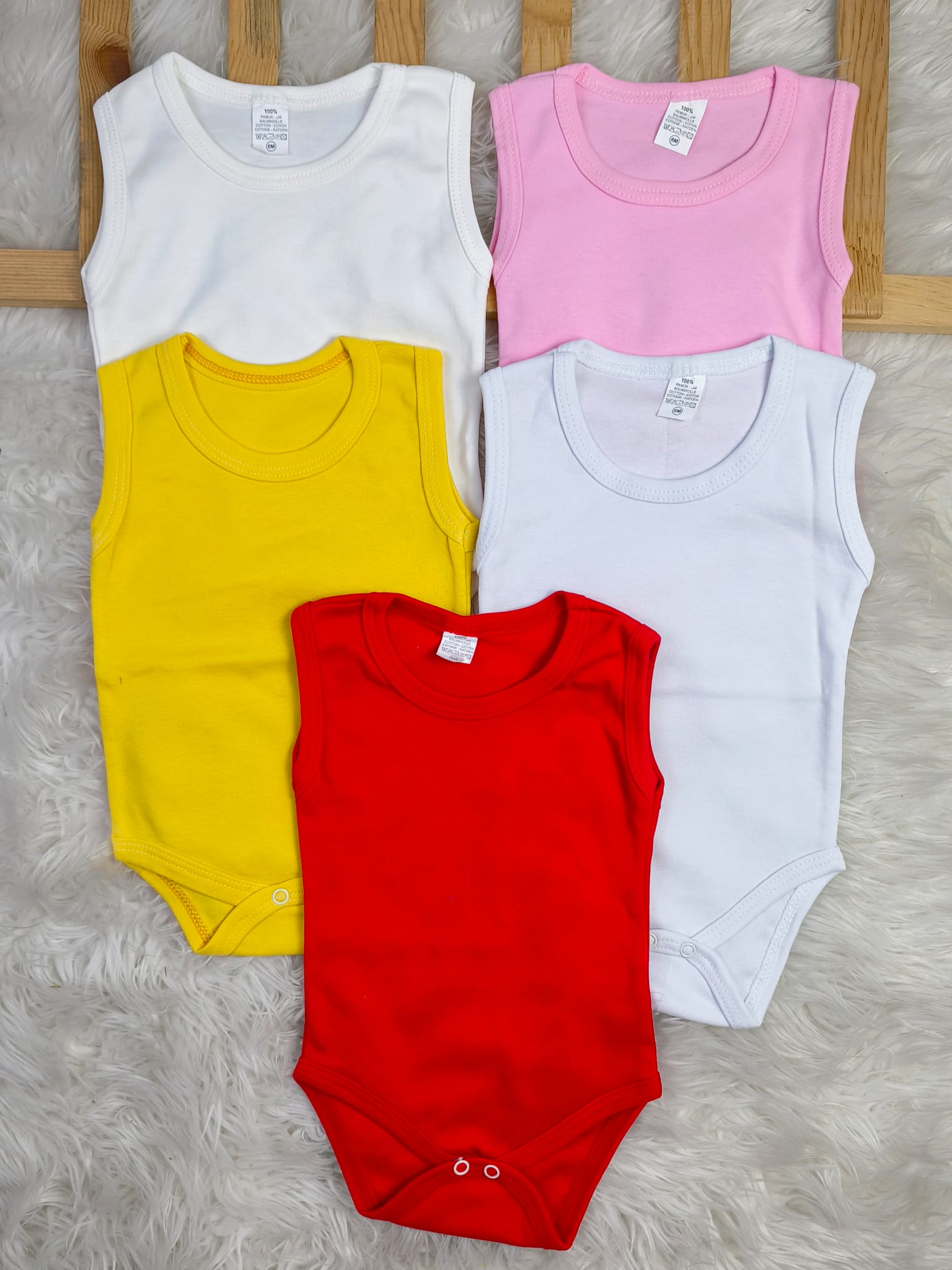 Bebigo 5'li % 100 Pamuk Penye Çıtçıtlı Body Seti  - 3-6 Ay