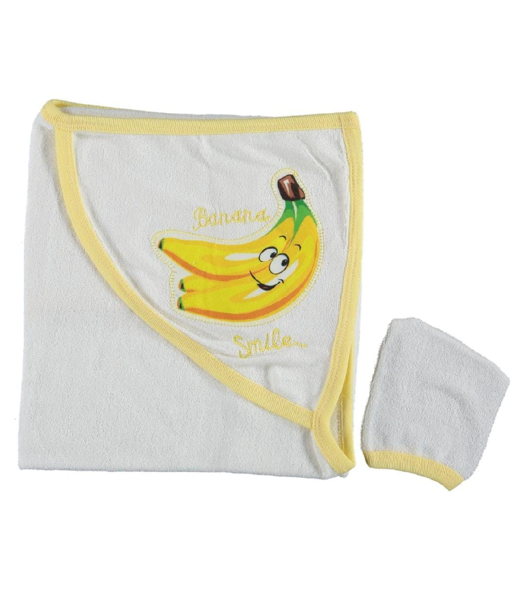 389037 MUZ NAKIŞLI BEBE BANYO HAVLU  - Default Title
