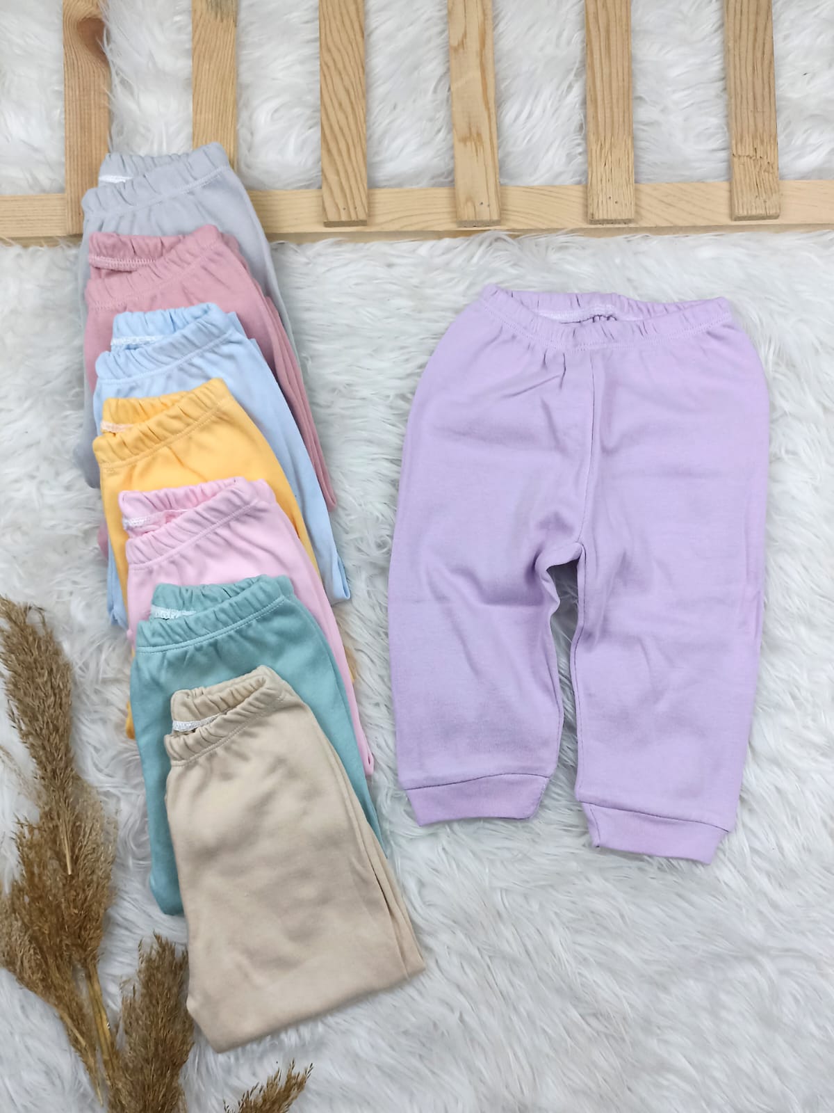 1032 DÜZ RENK BEBE PENYE  TEK ALT  - Lila / 0-3 Ay