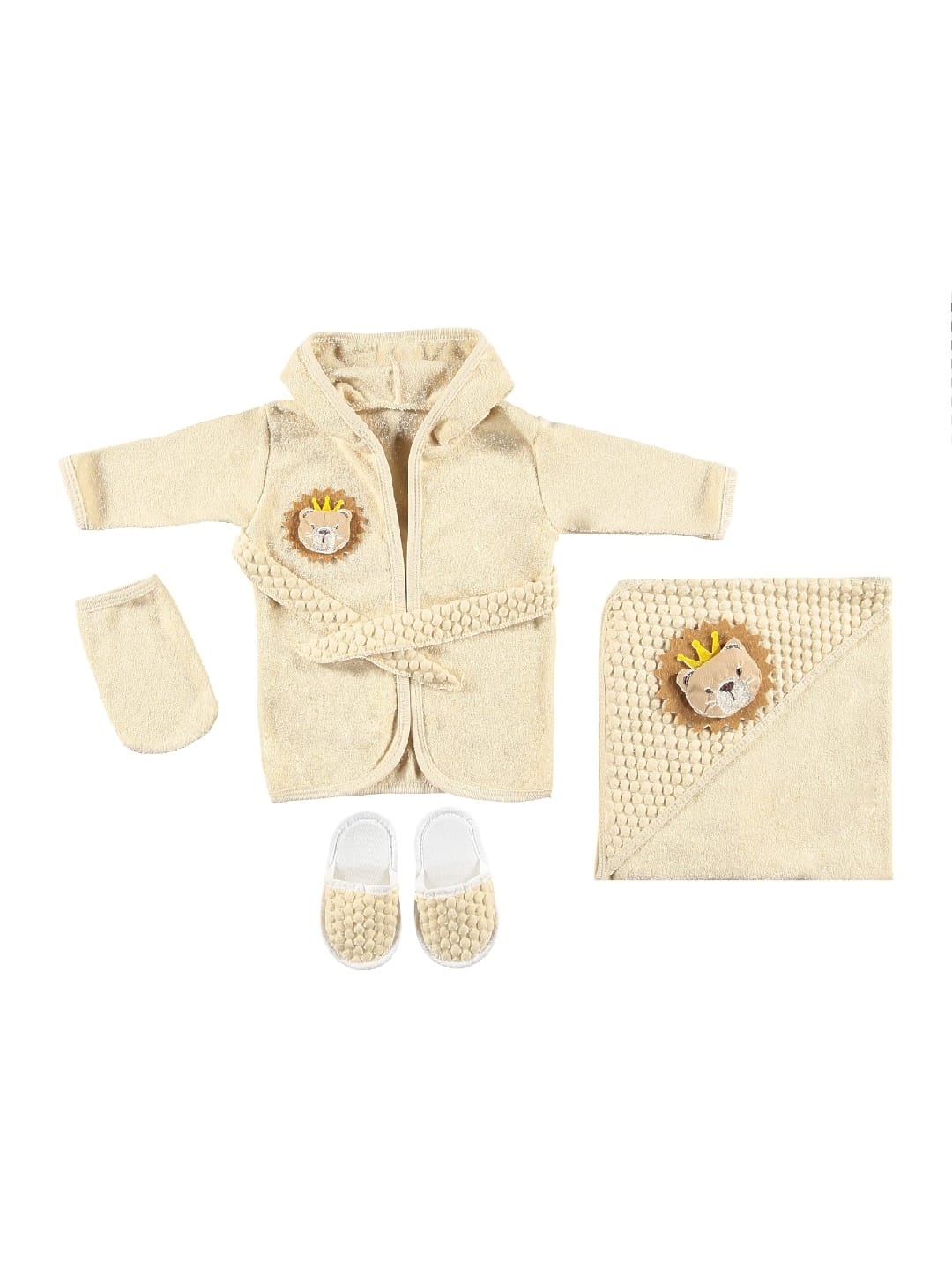 408544 ORGANİK ASLAN BEBE BORNOZ SETİ - Default Title