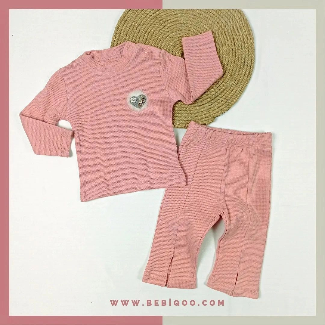 TKM-2305 İSPANYOL PAÇA KALPLİ TAKIM - Ekru / 9-12