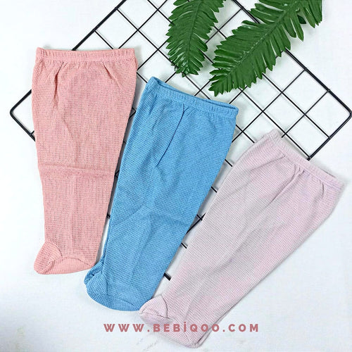 ALT-0224 WAFFLE KUMAŞ PATİKLİ TEK ALT  - Lila / 0-3