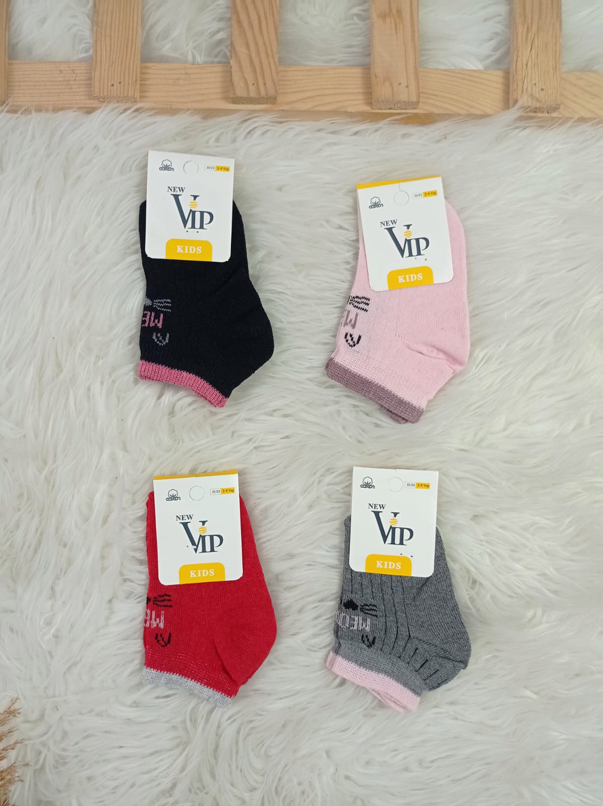 3370 MEOW KIZ PATİK ÇORAP  - Kırmızı / 3-4 yaş