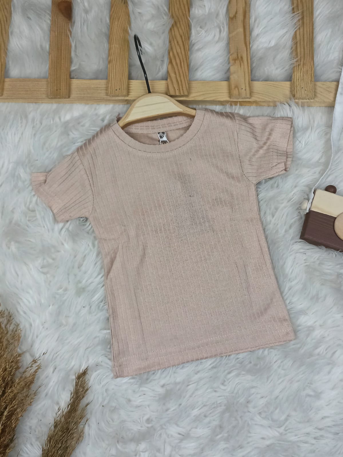 1455 DÜZ RENK RAPORLU KISA KOL TİŞÖRT  - Beyaz / 3 Yaş