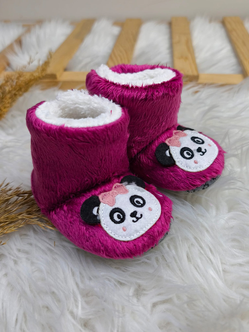 7031 PANDA NAKIŞ KIZ BEBEK PANDUF  - 20-21