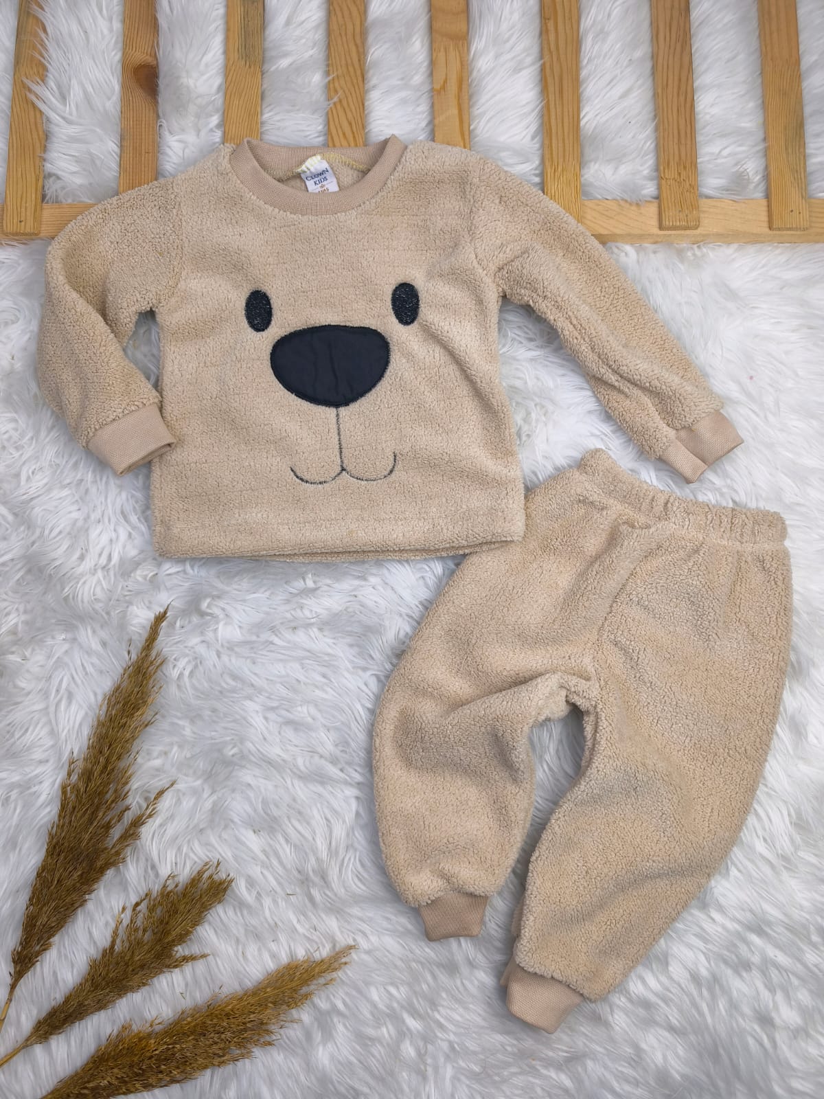 1907 SEVİMLİ AYI NAKIŞLI WELSOFT TAKIM  - Kahve / 3 Yaş