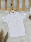 1455 DÜZ RENK RAPORLU KISA KOL TİŞÖRT  - Beyaz / 1 Yaş