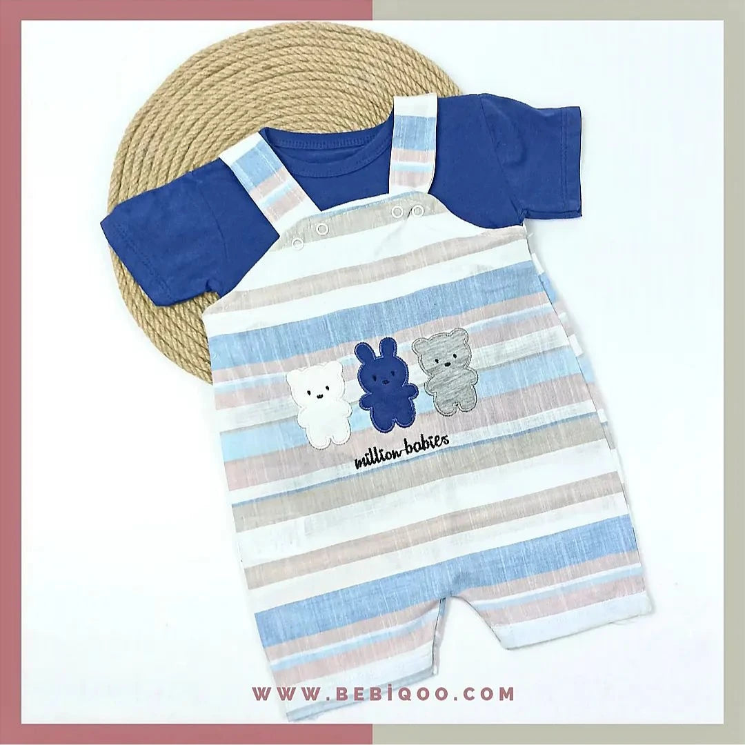 TLM-8101 Çizgili Slopet Tulum  - Sarı / 9-12