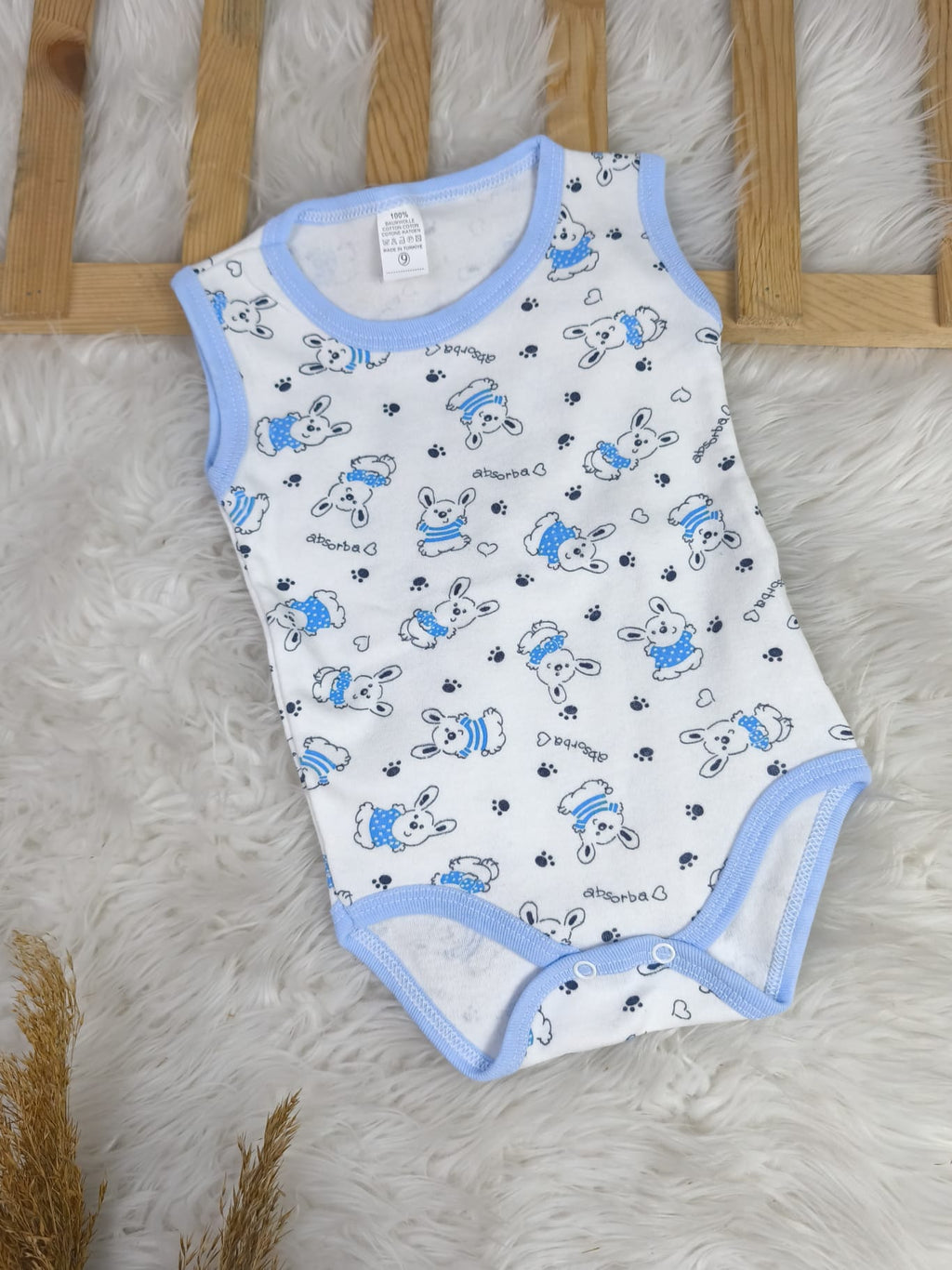 2565 TAVŞAN DESEN PENYE ÇITÇITLI BADY - Yeşil / 9-12 Ay