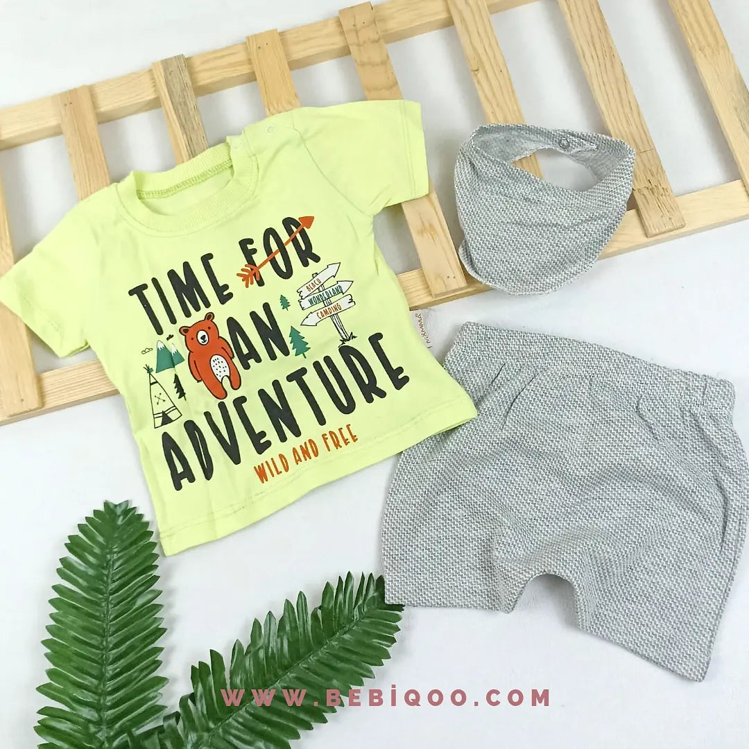 TKM-1977 Adventure Yazılı Fularlı Şortlu Takım  - 9