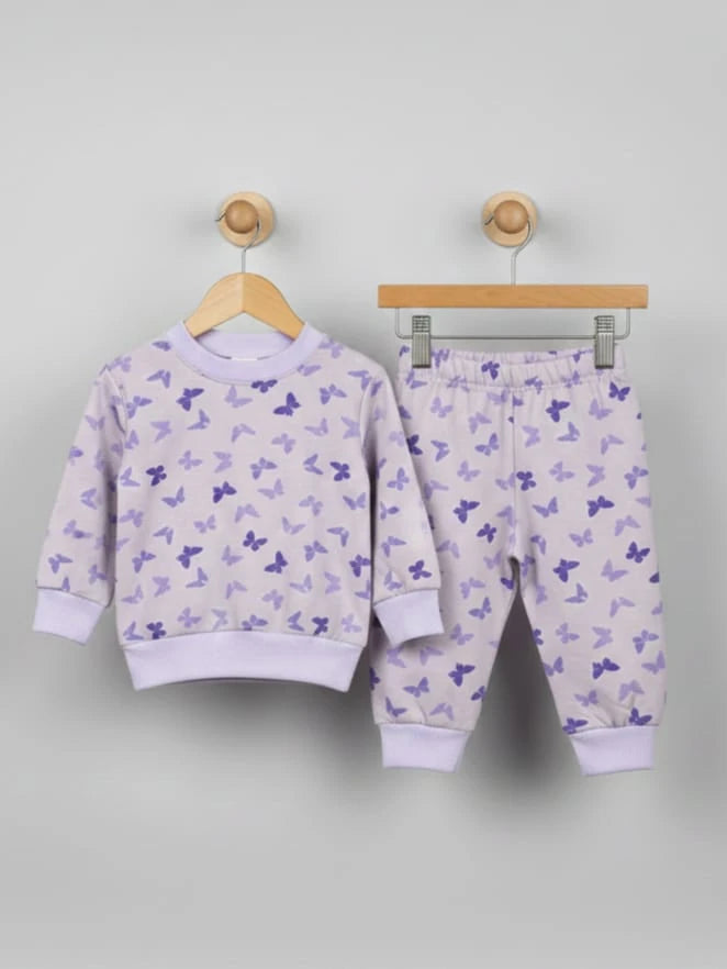 1961 KELEBEK DESEN PENYE TAKIM  - Lila / 6-9 Ay