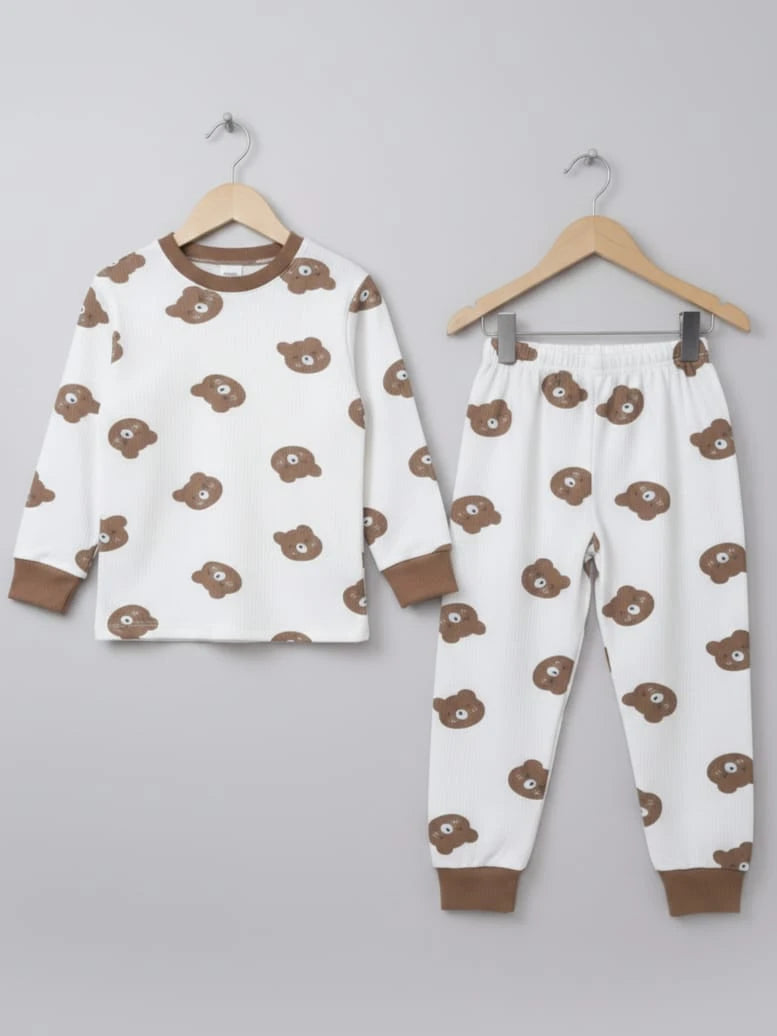 1946 AYICIK KAFA DESEN PİJAMA TAKIMI  - Pembe / 6 Yaş