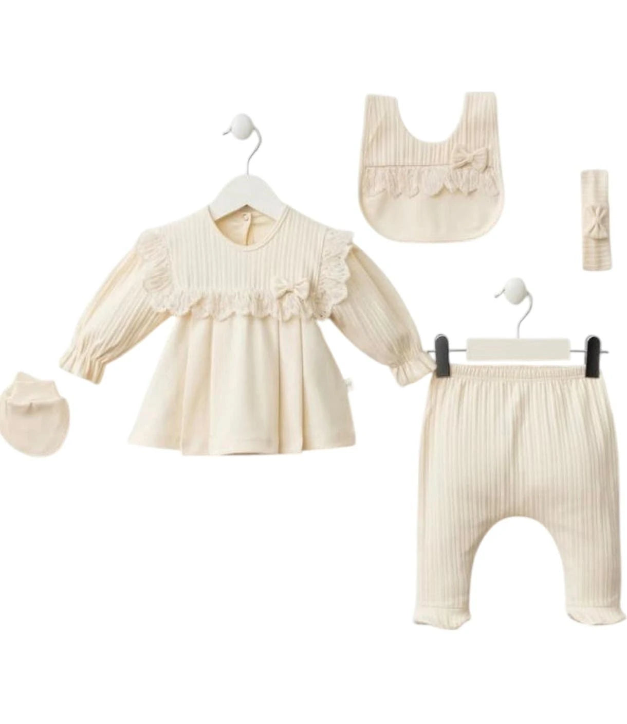 433173 MADAMME KIZ BEBEK 5'Lİ HASTANE ÇIKIŞI SETİ