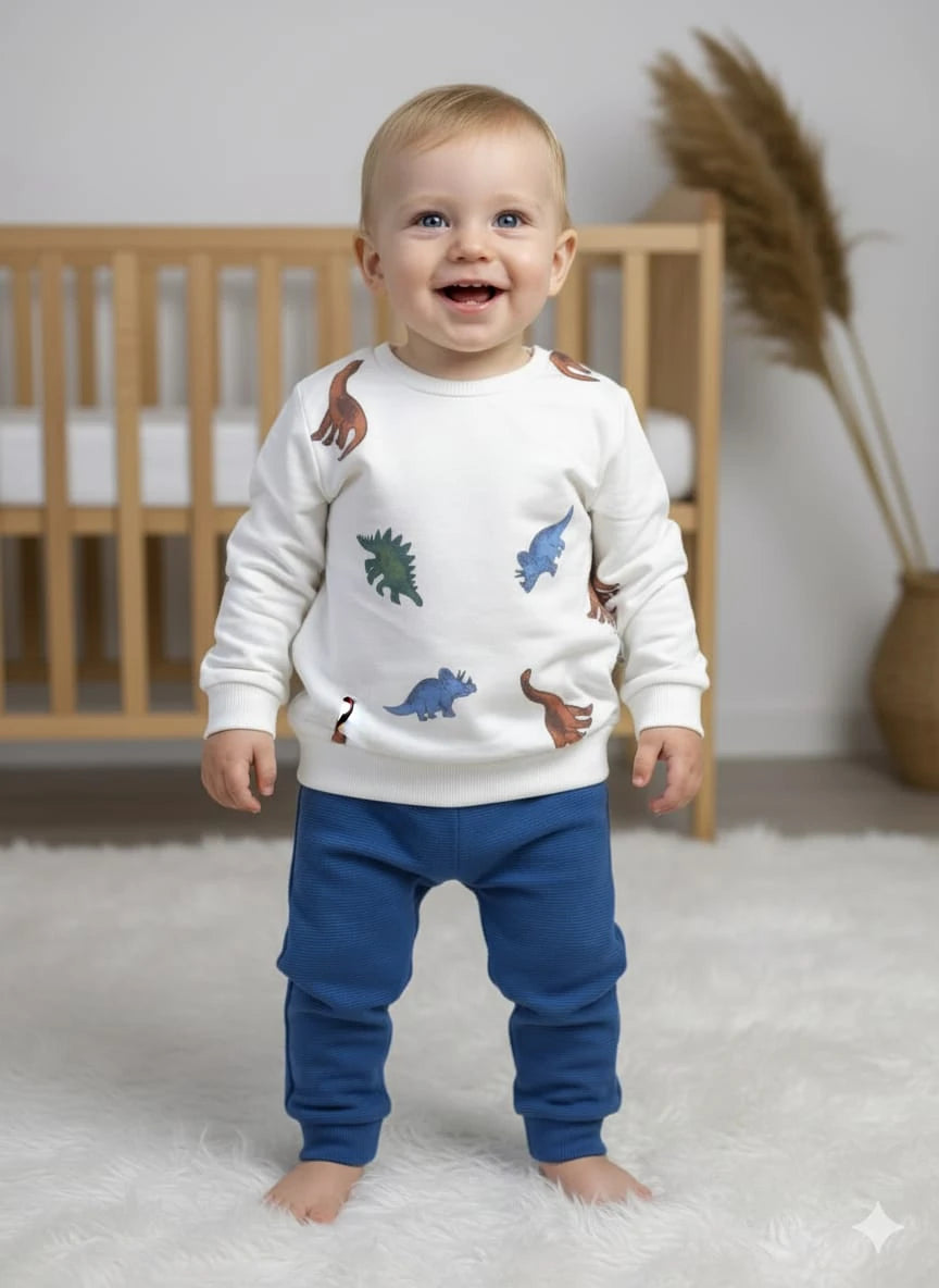 1916 SEVİMLİ DİNO  MEVSİMLİK TAKIM  - Yeşil / 12-18 Ay