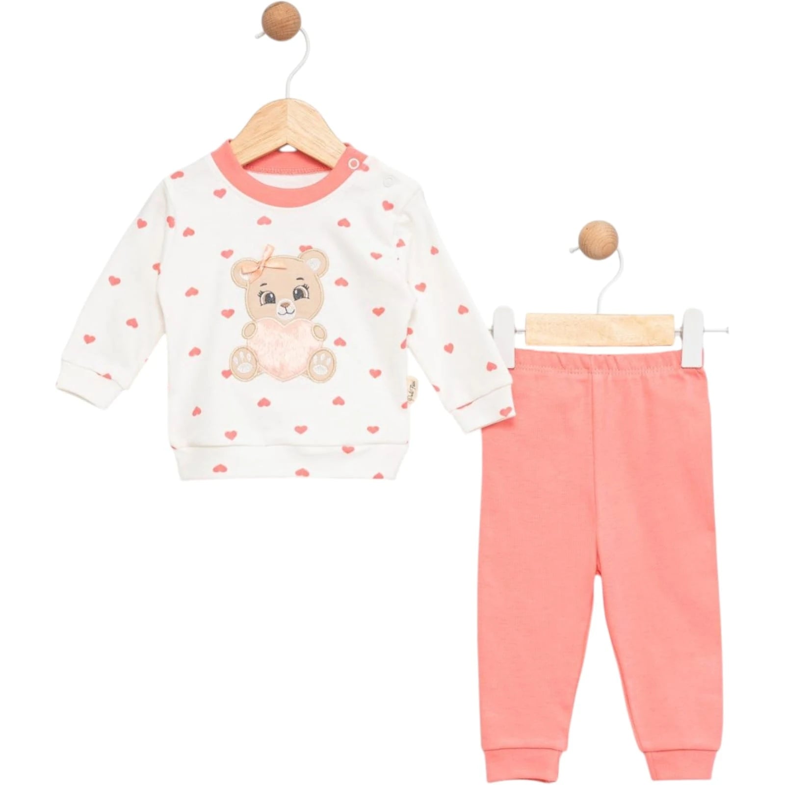 1954 KALPLİ AYICIK PENYE TAKIM  - Somon / 6-9 Ay