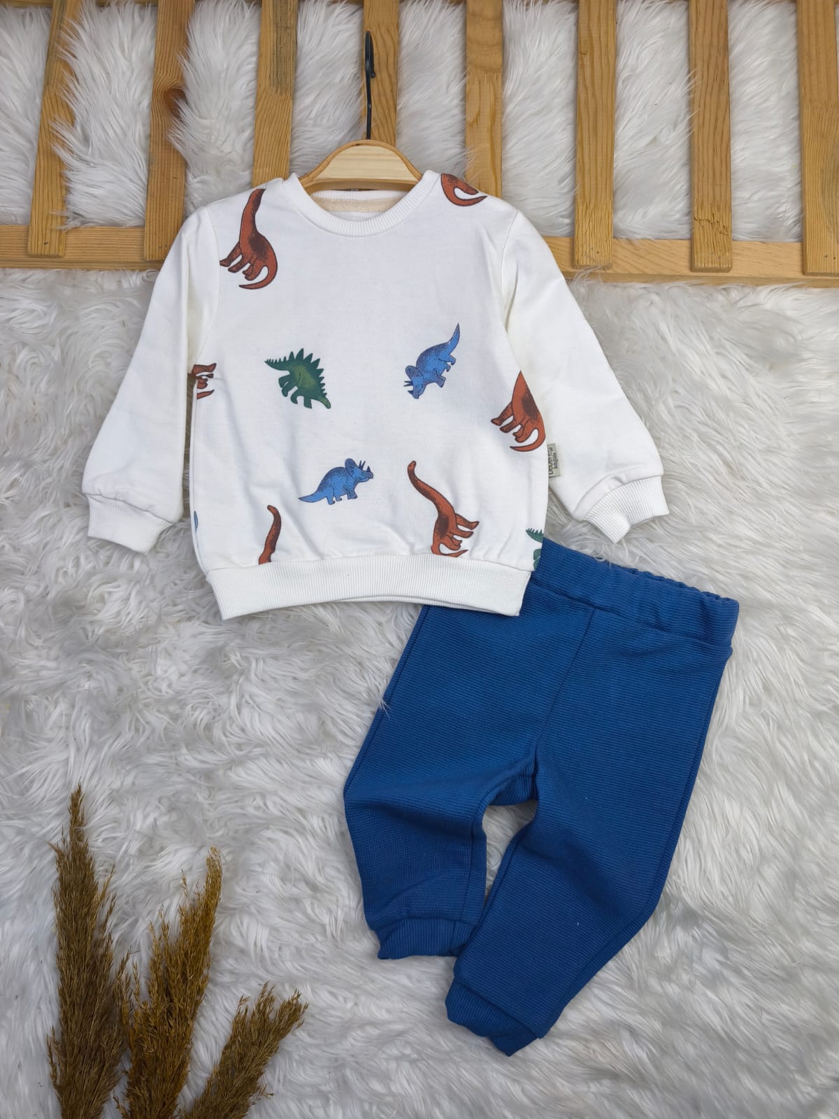 1916 SEVİMLİ DİNO  MEVSİMLİK TAKIM  - Yeşil / 18-24 Ay