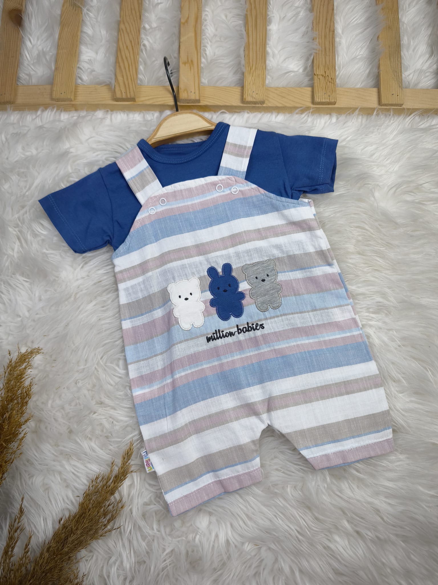 8101 ÇİZGİLİ SLOPET TULUM  - Bordo / 3-6 Ay