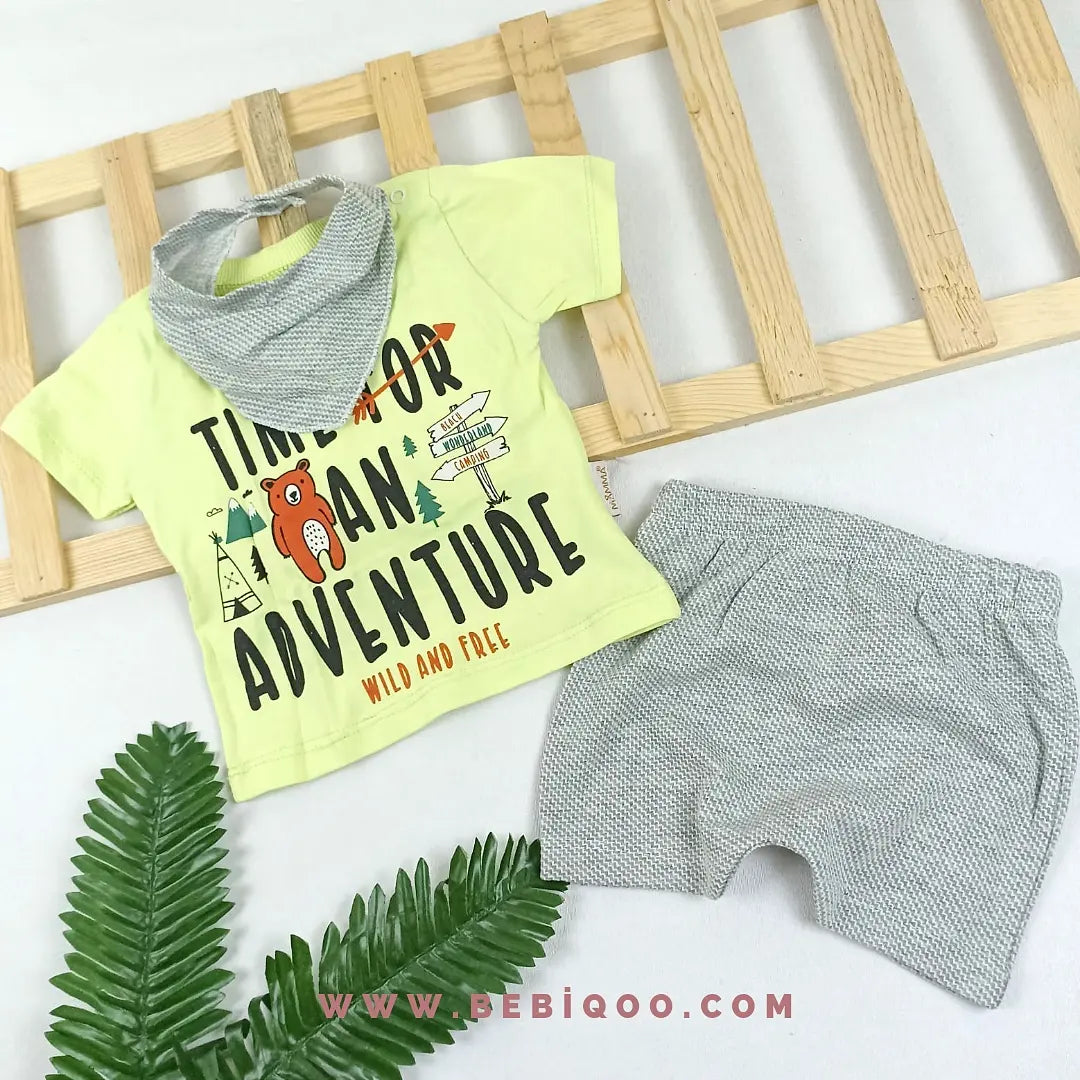 TKM-1977 Adventure Yazılı Fularlı Şortlu Takım  - 6