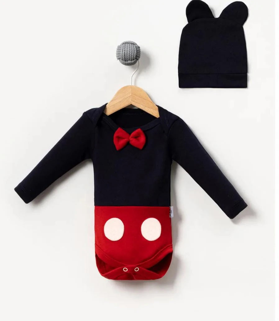 2557 PAPYONLU MİCKEY ŞAPKALI ÇITÇITLI BADY  - 3-6 Ay