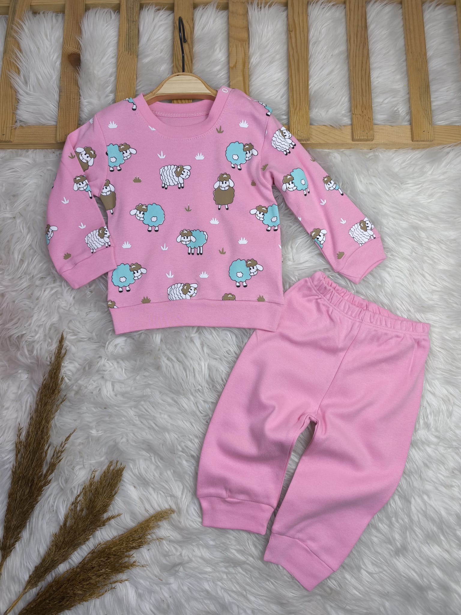 1863 KIZ BEBEK KUZUCUK MEVSİMLİK TAKIM - Somon / 12-18 Ay