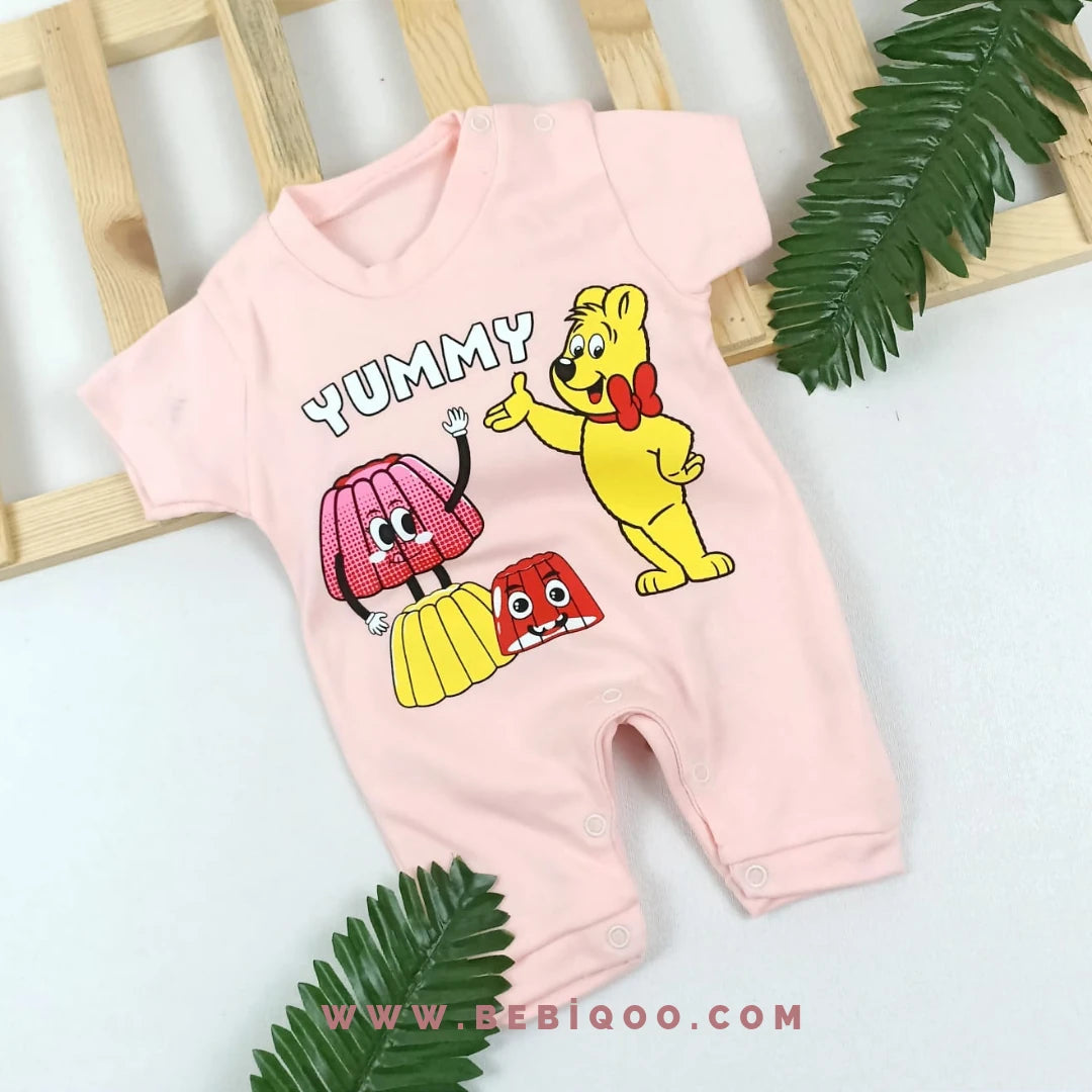 TLM-8182 Yummy Yazılı Kısa Kol Tulum  - 3