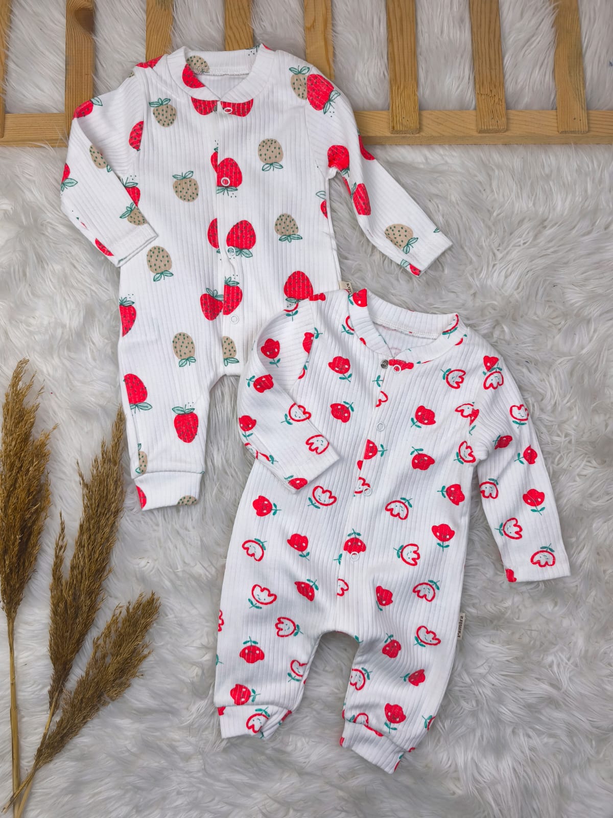 8106 ÇİLEK MODEL 2'Lİ PENYE TULUM SETİ - 0-3 Ay