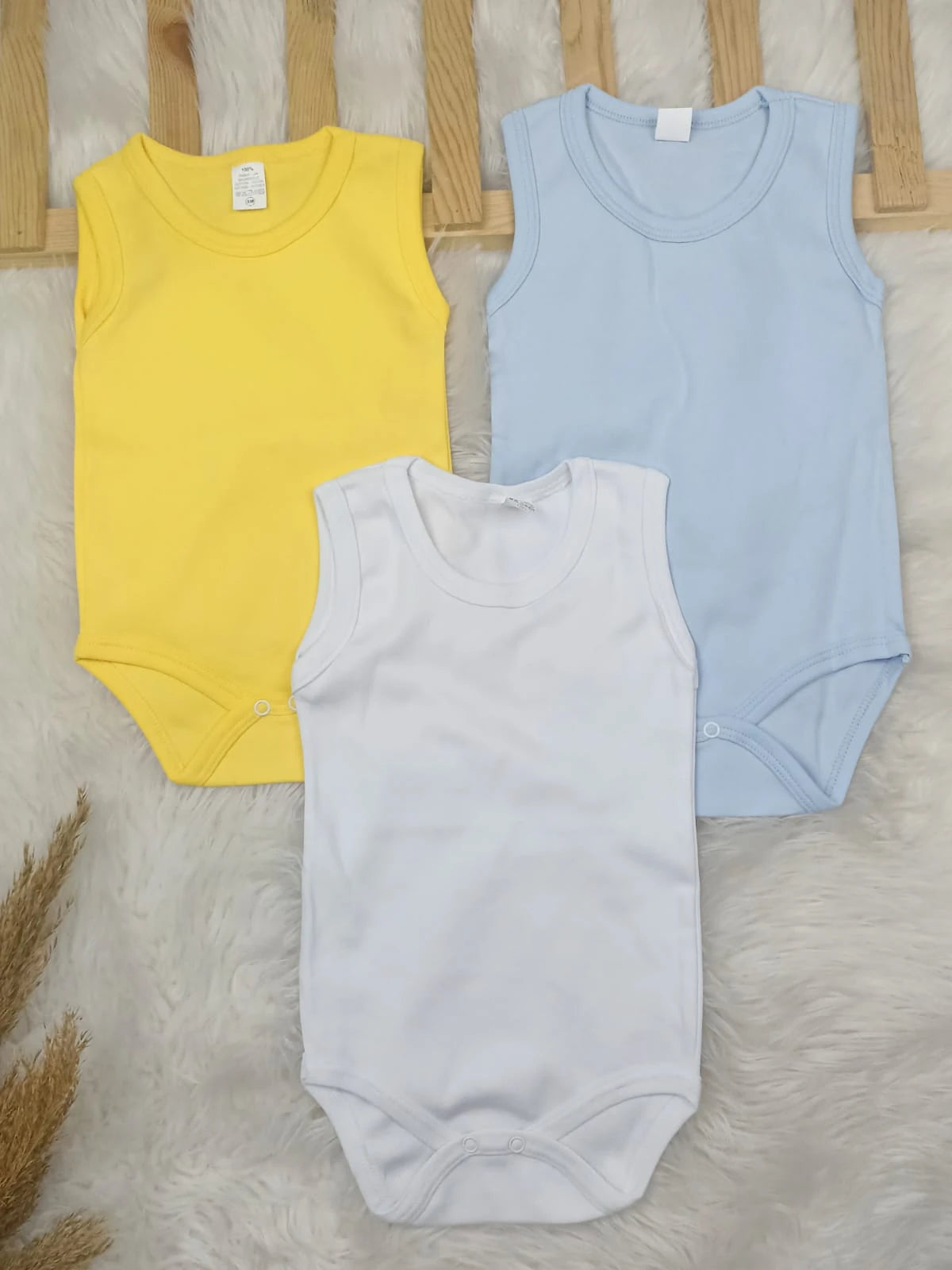 3'LÜ % 100 PAMUK ASORTİ ÇITÇITLI BADY SETİ - Mavi / 3-6 Ay