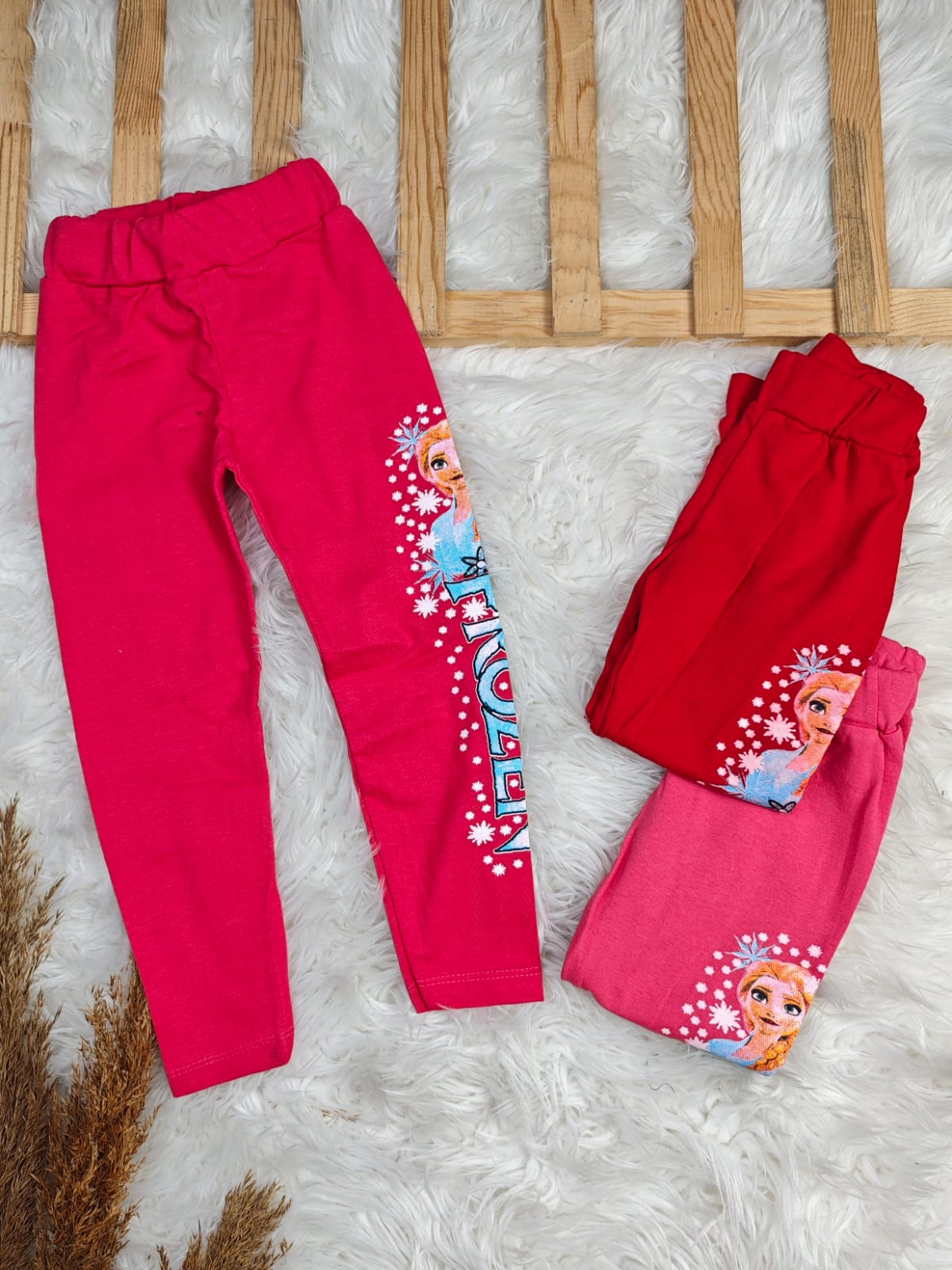 1050 FROZEN BASKILI PENYE TAYT  - Kırmızı / 2-3 Yaş