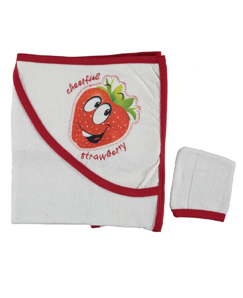 389036 ÇİLEK NAKIŞLI BEBE BANYO HAVLU  - Default Title